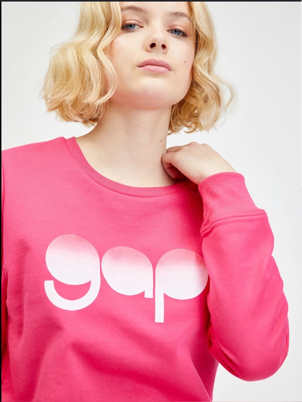 GAP Pink Ombre Logo Sweatshirt XL Oversized Crewneck